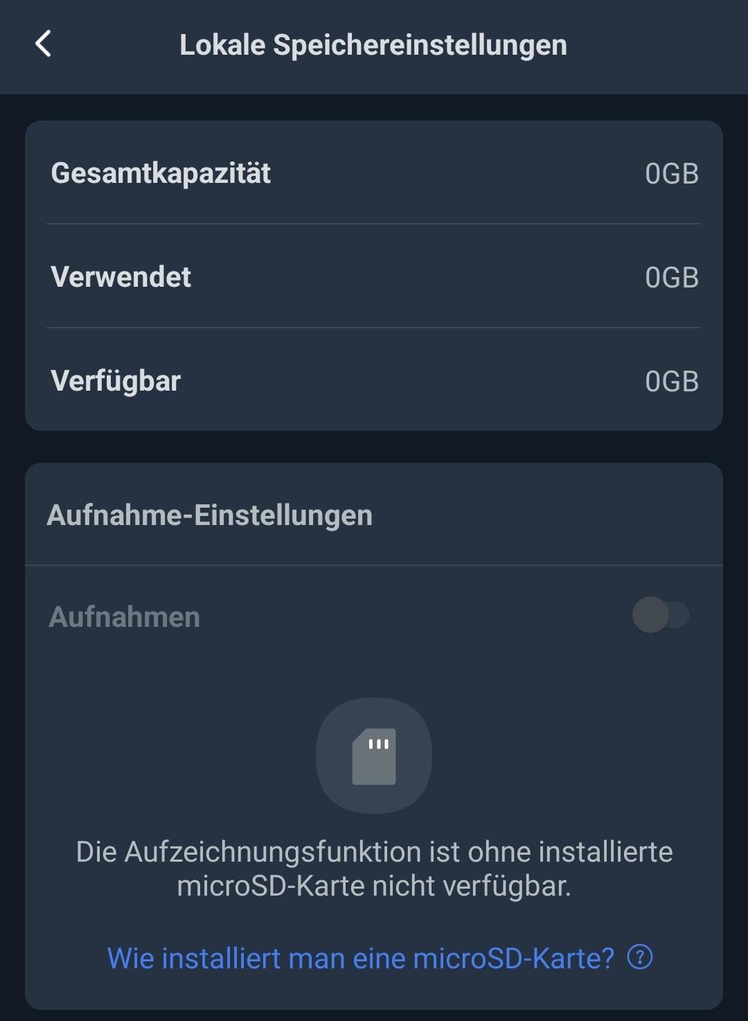 Die Aufnahmen k&ouml;nnen auch auf einer SD-Karte gespeichert werden.