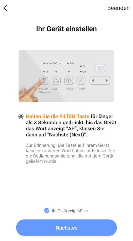 Midea Luftentfeuchter App mit Cube 20 einrichten