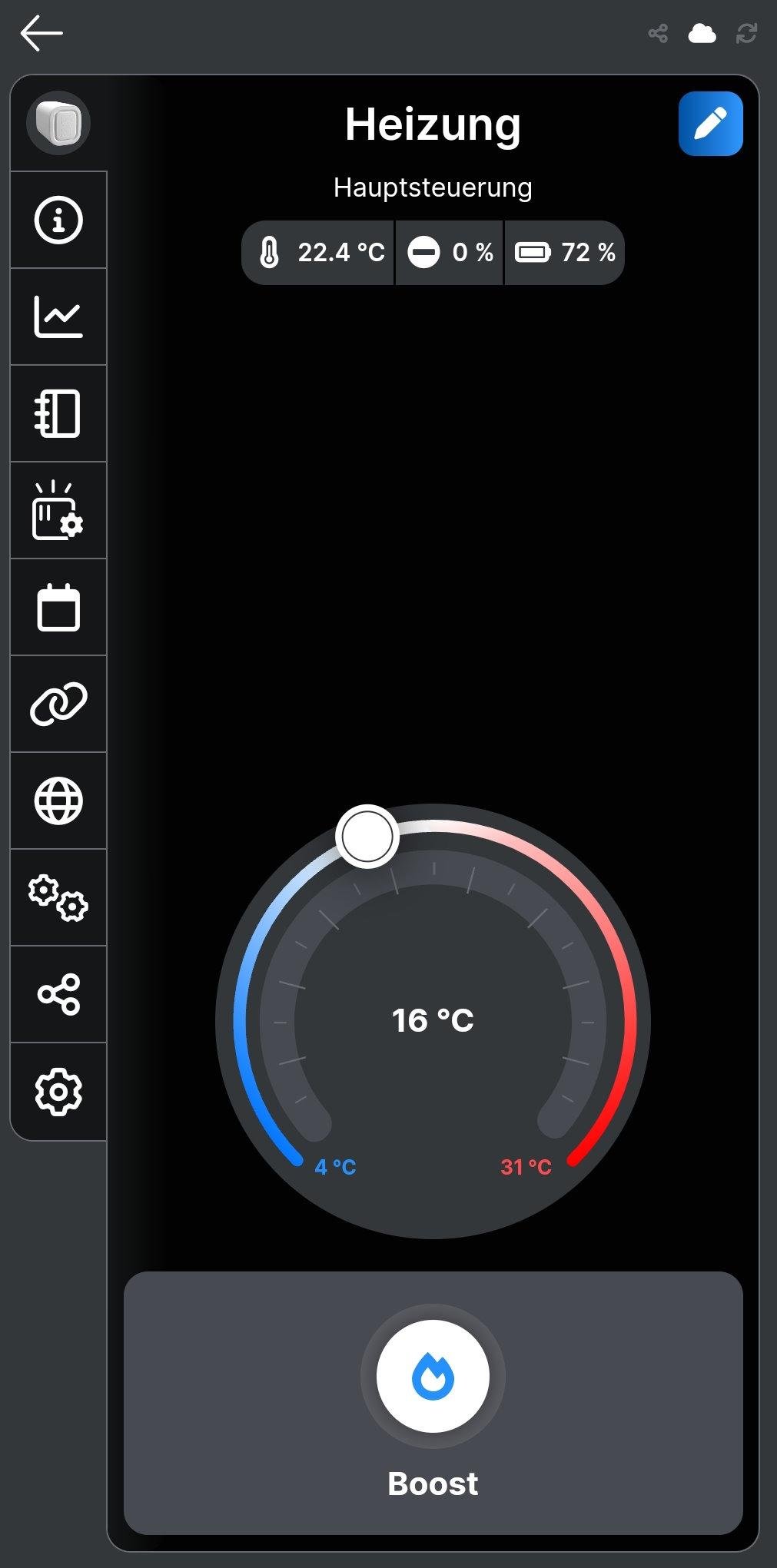 Shelly TRV Thermostat App