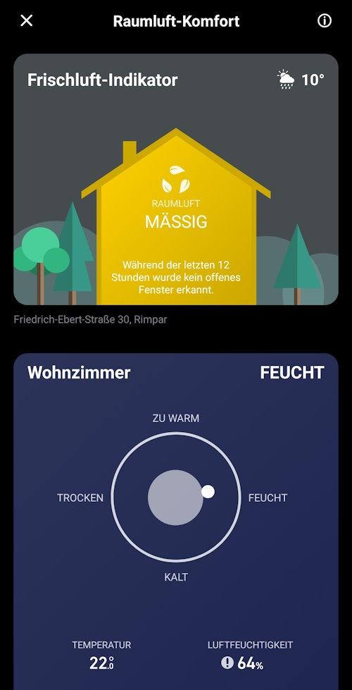 tado App Raumluft Komfort