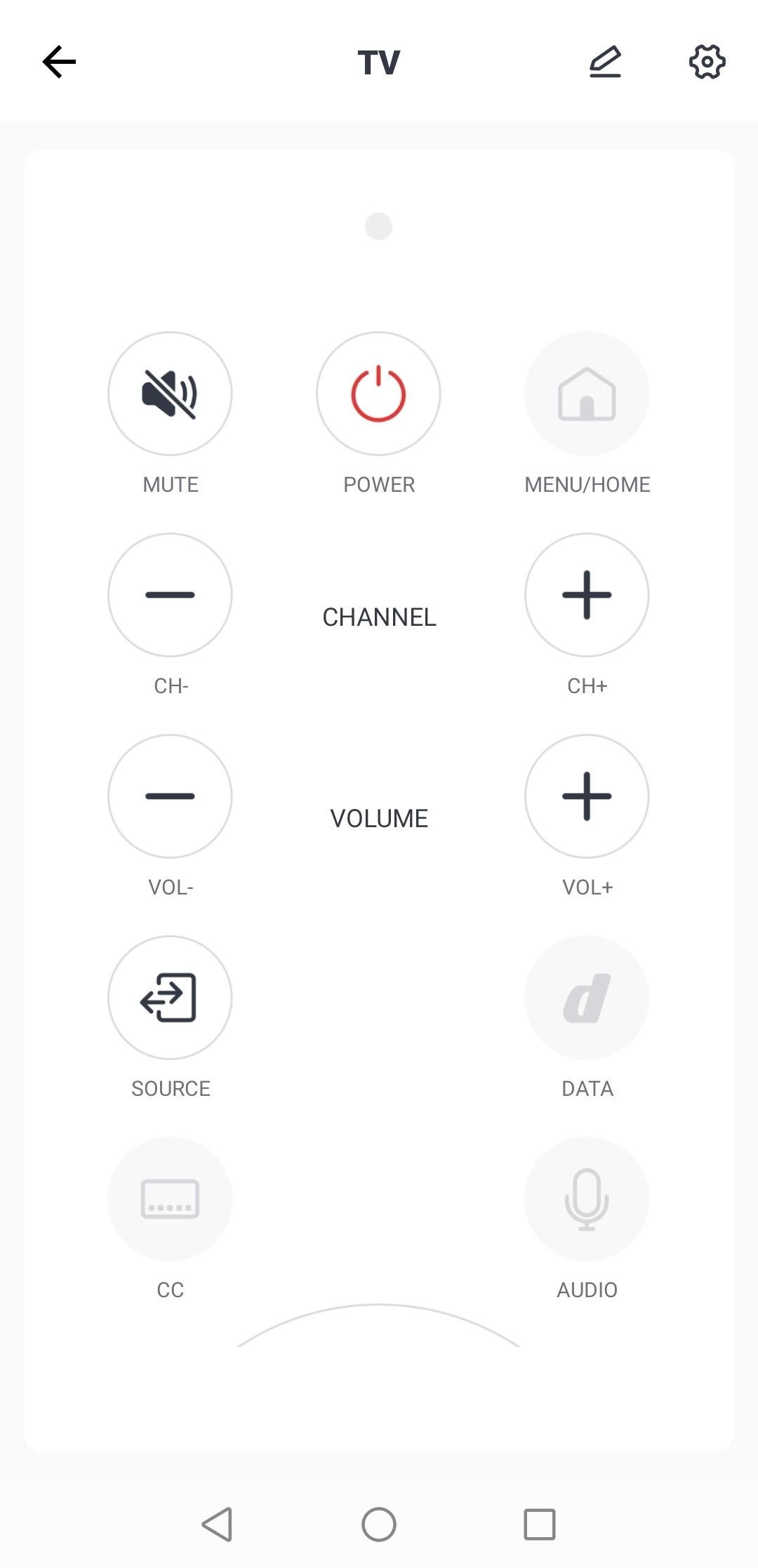 3. Die Fernbedienung kann nun direkt in der App genutzt werden.