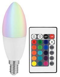 LED-Farbwechsel-Lampe mit Fernbedienung (E14)