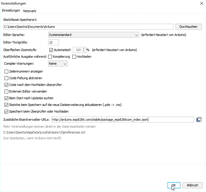 Hier wird die URL eingefügt.