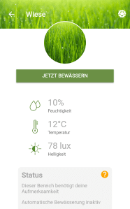 Die Detailseite zeigt dir die aktuellen Sensorwerte an.