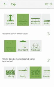 Dann gibst du ein paar weitere Daten zur Bewässerung an.