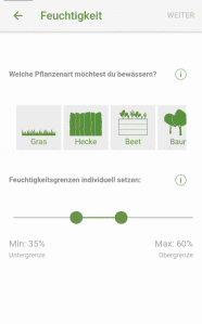 In der App gibst du an, was bewässert werden soll.