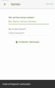 Jetzt kannst du einen Garten erstellen.