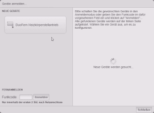 Nach kurzer Suche wird das Heizthermostat gefunden.