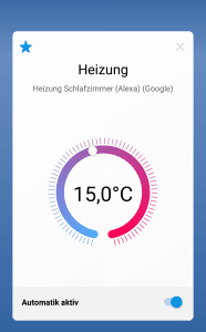 In der HomePilot App kannst du den Heizkörperstellantrieb steuern.