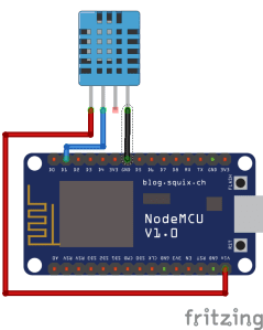 Die Schaltung mit dem DHT11 ist sehr simpel.