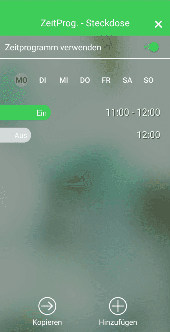 Das Zeitprogramm enthält nun auch deine Einträge.