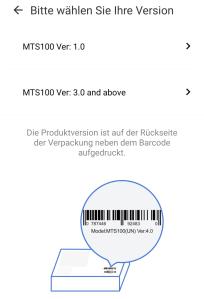 Wähle die Version des Meross Smart Thermostats.