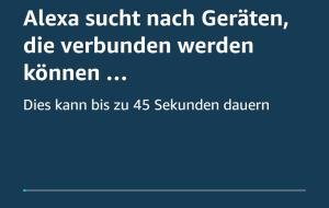 Jetzt sucht Alexa nach neuen Geräten.